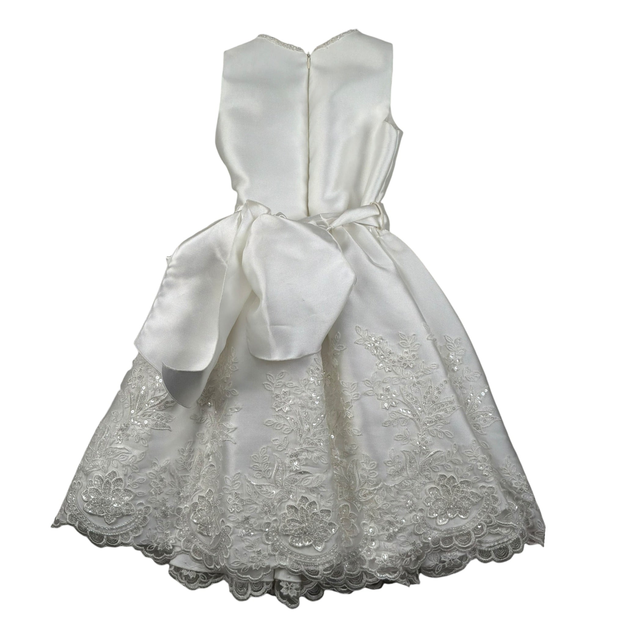 Magnifica Lulu Abito Cerimonia Giromanica Tinta Unita per Bambina PENELOPE BIANCO MAGNIFICA LULU 