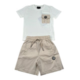 Maison 9 Paris Completo 2 Pezzi T-Shirt-Bermuda  per Neonato M10214N BIANCO/BEIGE MAISON 9 PARIS 