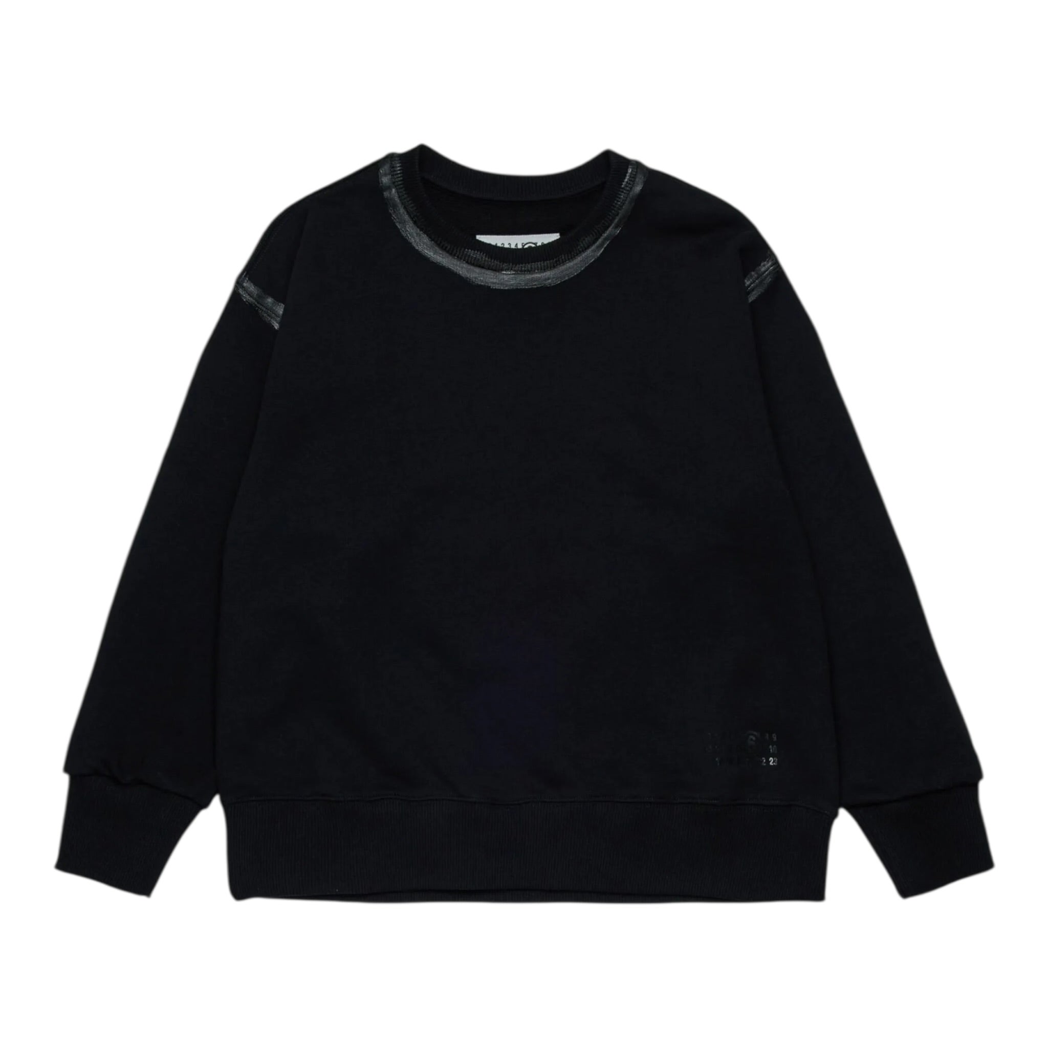 Maison Margiela Felpa Girocollo Bicolore con Logo Nero per Bambino M60869 NERO MAISON MARGIELA 