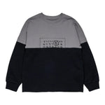 Maison Margiela Felpa Girocollo Bicolore con Logo Nero per Bambino M60870 NERO MAISON MARGIELA 