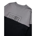Maison Margiela Felpa Girocollo Bicolore con Logo Nero per Bambino M60870 NERO MAISON MARGIELA 