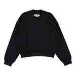 Maison Margiela Felpa Girocollo Bicolore con Logo Nero per Bambina M60871 NERO MAISON MARGIELA 