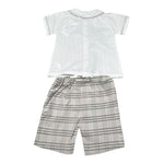 Malvi & Co Completo 2 Pezzi Camicia-Salpette Bianco per Neonato S24I130STLQ BIANCO MALVI & CO 