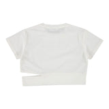Manila Grace T-Shirt Girocollo Tinta Unita con Stampa per Bambina 148TMJS25 BIANCO MANILA GRACE 