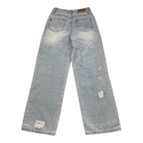 Manila Grace Jeans Tinta Unita con Strappi per Bambina 198PMJS25 AZZURRO MANILA GRACE 