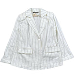 Manila Grace Giacca Tinta Unita con Fantasia A Righe per Bambina MG2053 BIANCO MANILA GRACE 