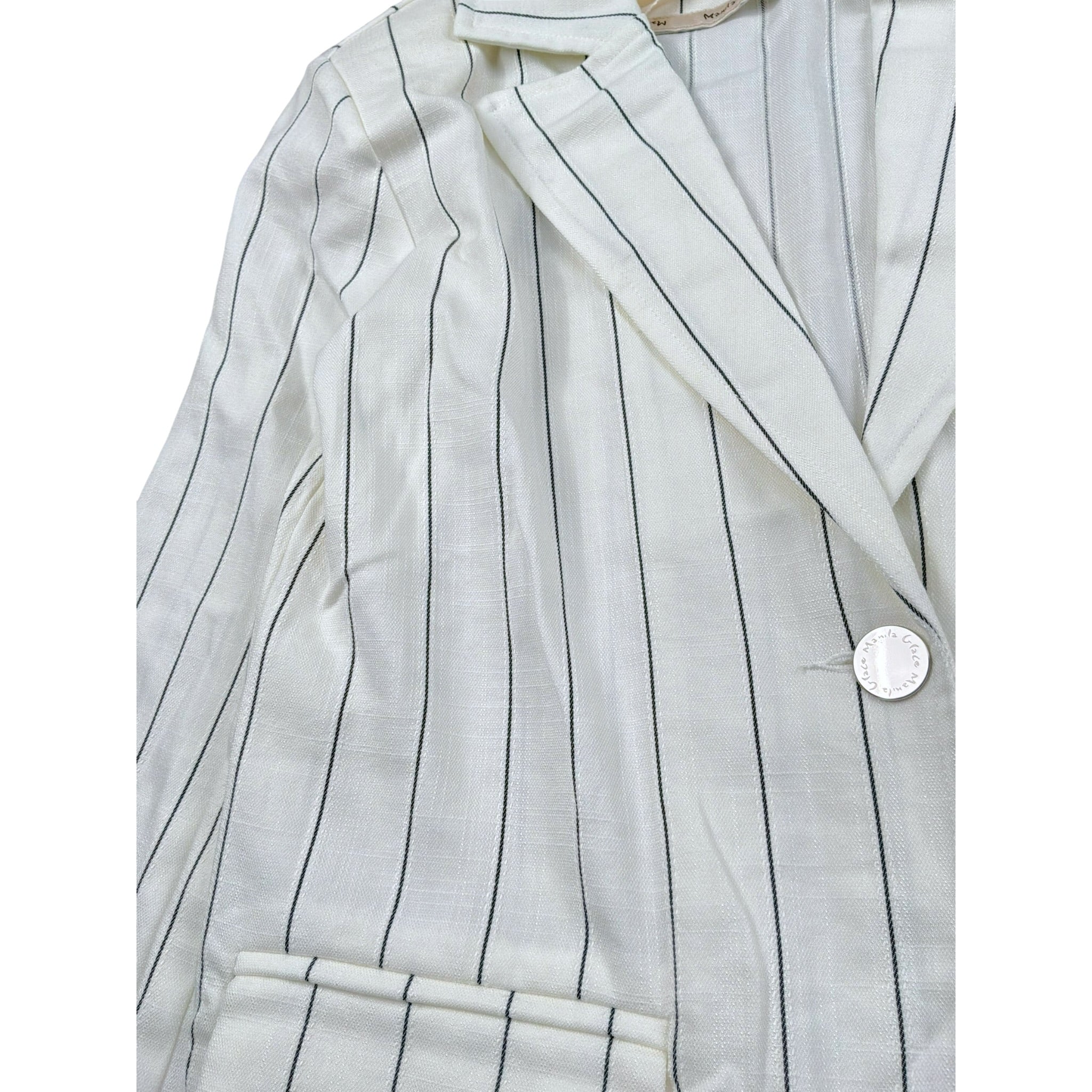 Manila Grace Giacca Tinta Unita con Fantasia A Righe per Bambina MG2053 BIANCO MANILA GRACE 