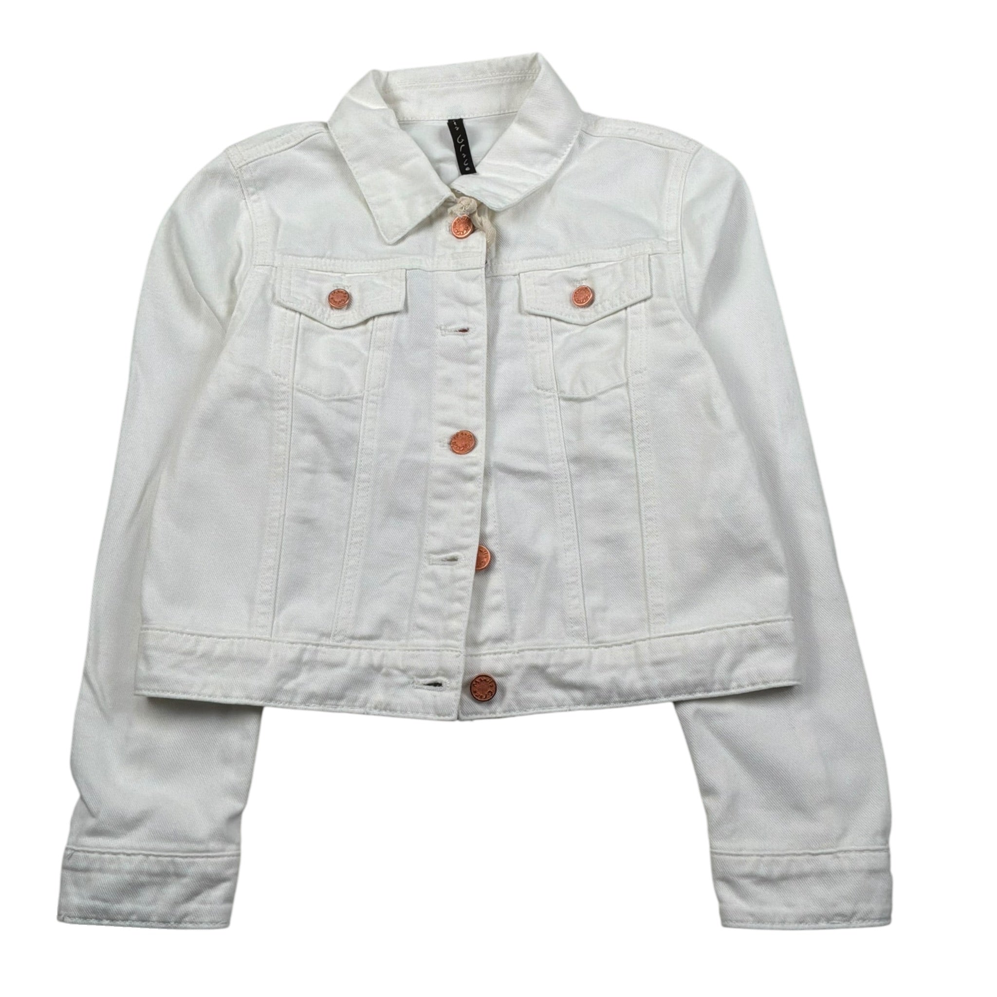 Manila Grace Giubbino In Denim Tinta Unita per Bambina MG2696 BIANCO MANILA GRACE 