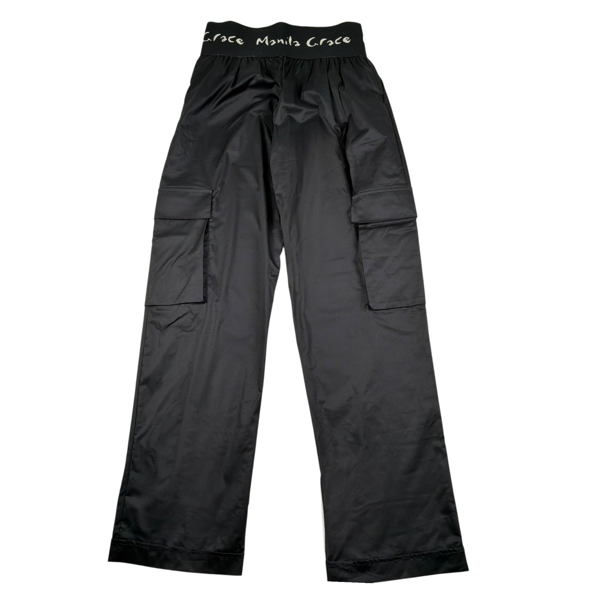 Manila Grace Pantalone Tinta Unita Modello Palazzo per Bambina MG2868 NERO MANILA GRACE 