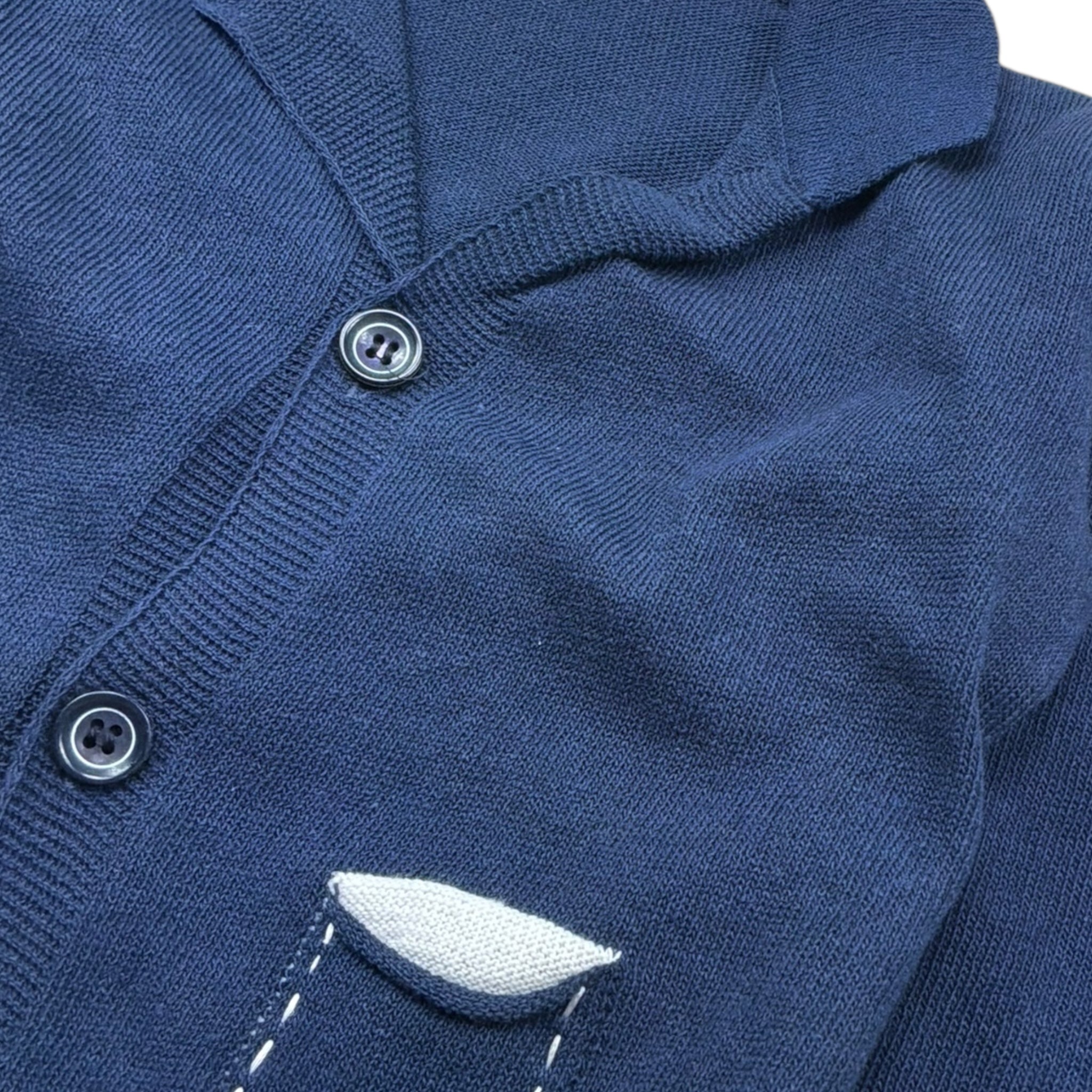 Manuel & Frank Cardigan Tinta Unita con Profili In Contrasto per Neonato MF4236I BLU MANUEL & FRANK 