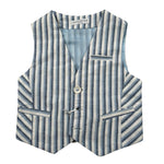 Manuel & Frank Gilet Tinta Unita con Fantasia A Righe per Neonato MF5271L BIANCO MANUEL & FRANK 