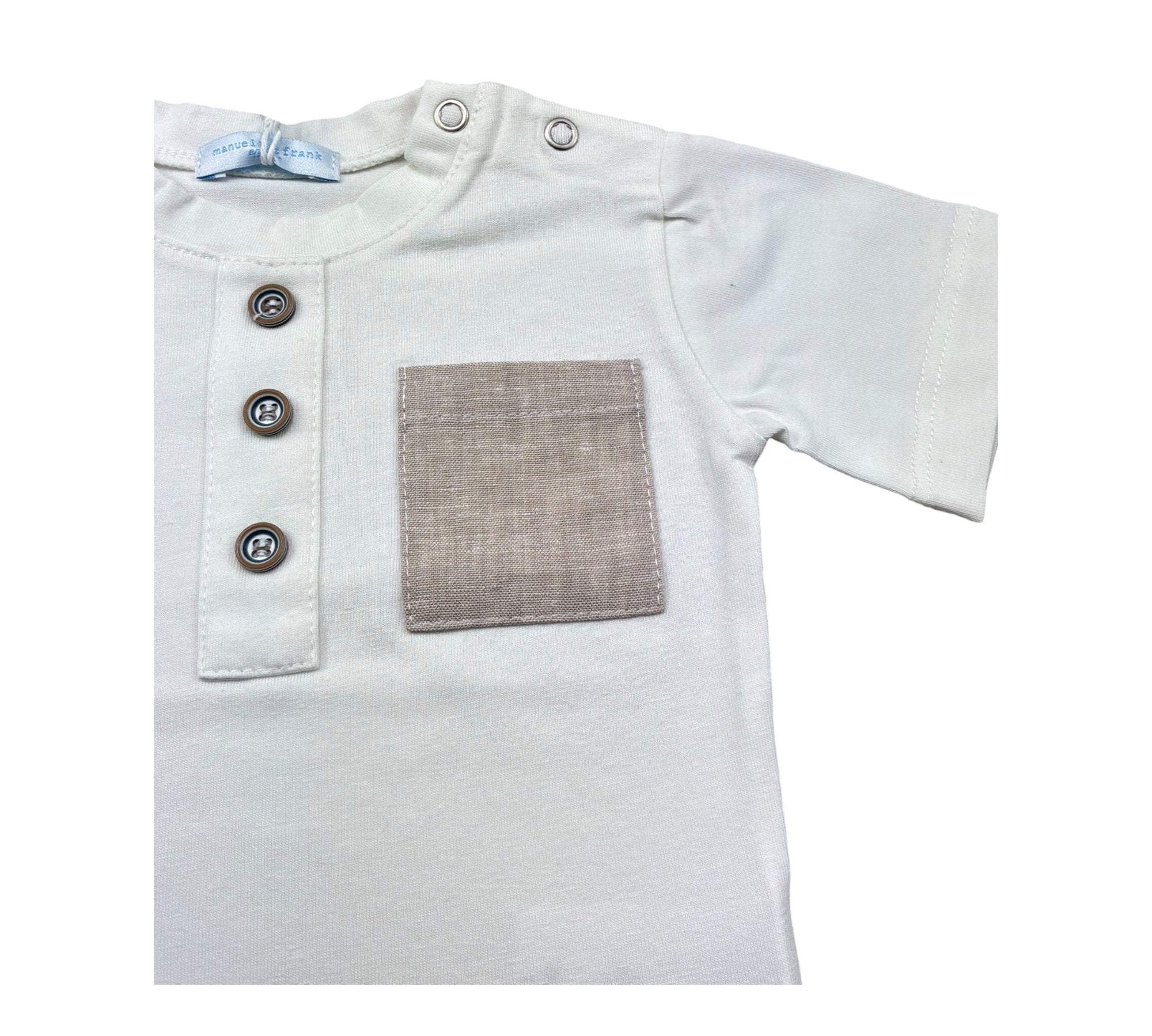 Manuel & Frank Body Mezza Manica Tinta Unita per Neonato MF7142I PANNA MANUEL & FRANK 