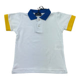 Manuel & Frank Polo Mezza Manica Tinta Unita con Colletto In Contrasto per Bambino MF7338B BIANCO MANUEL & FRANK 