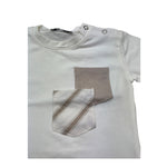 Manuel & Frank Body Mezza Manica Tinta Unita con Taschino per Neonato MF7346I BIANCO/BEIGE MANUEL & FRANK 