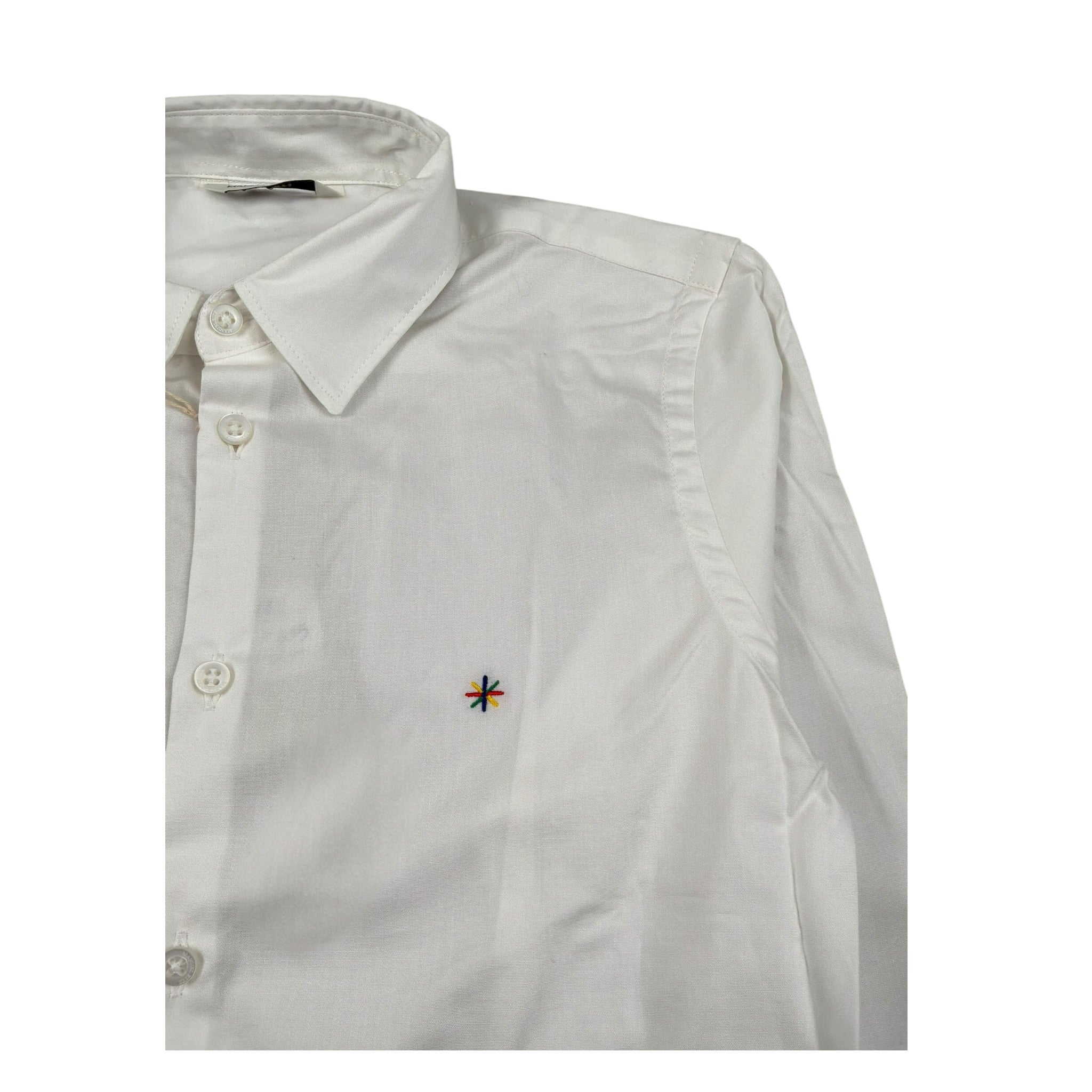 Manuel Ritz Camicia Manica Lunga tinta unita con Logo Bianco per Bambino MR0263X BIANCO MANUEL RITZ 