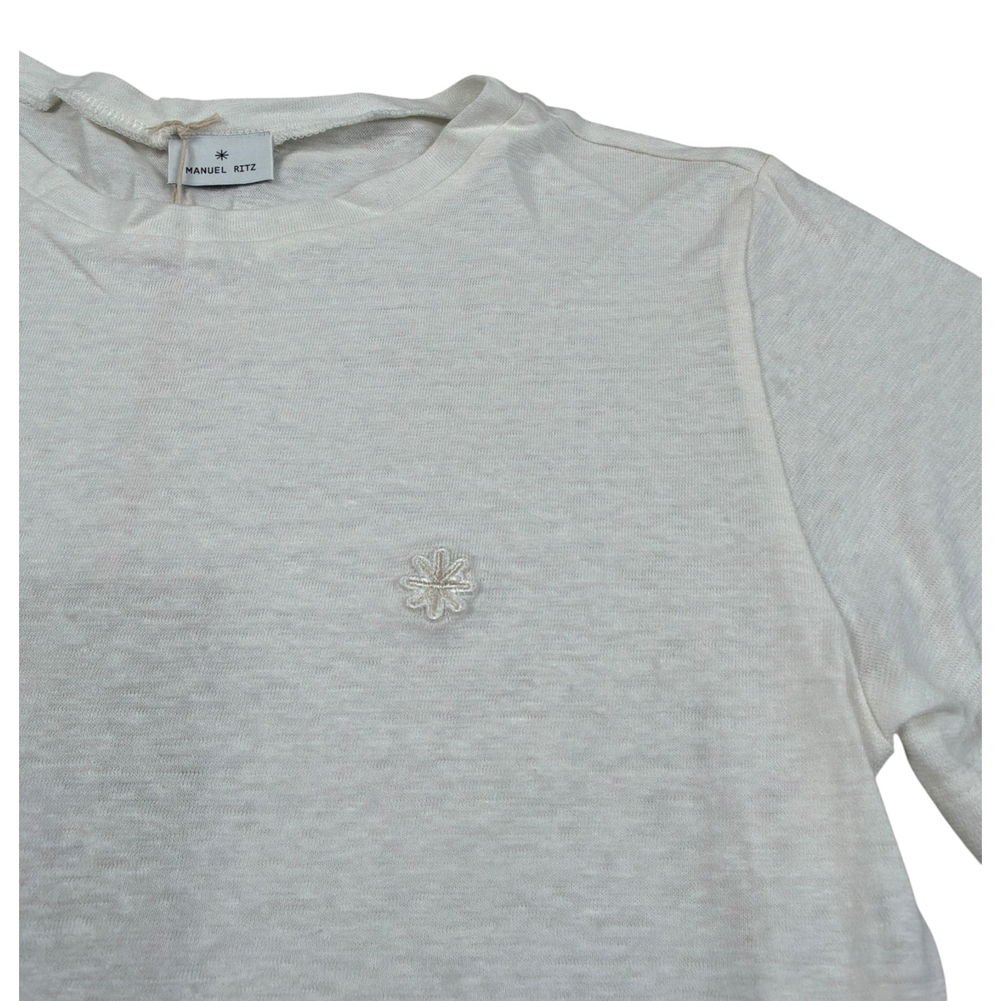 Manuel Ritz Tshirt Girocolo tinta unita con Stampa Panna per Bambino MR2021 PANNA MANUEL RITZ 