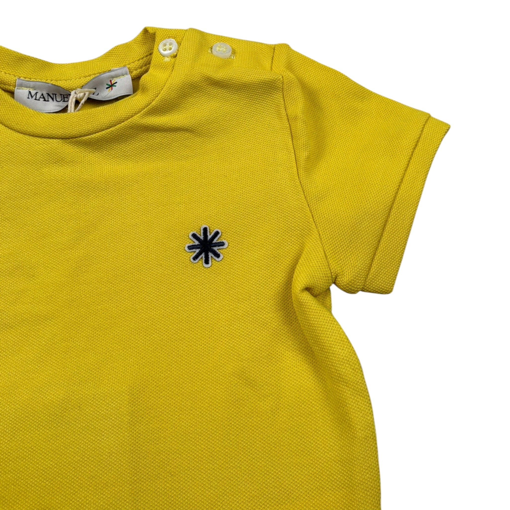 Manuel Ritz T-Shirt Girocollo tinta unita con Logo Giallo per Neonato MR2675 GIALLO MANUEL RITZ 