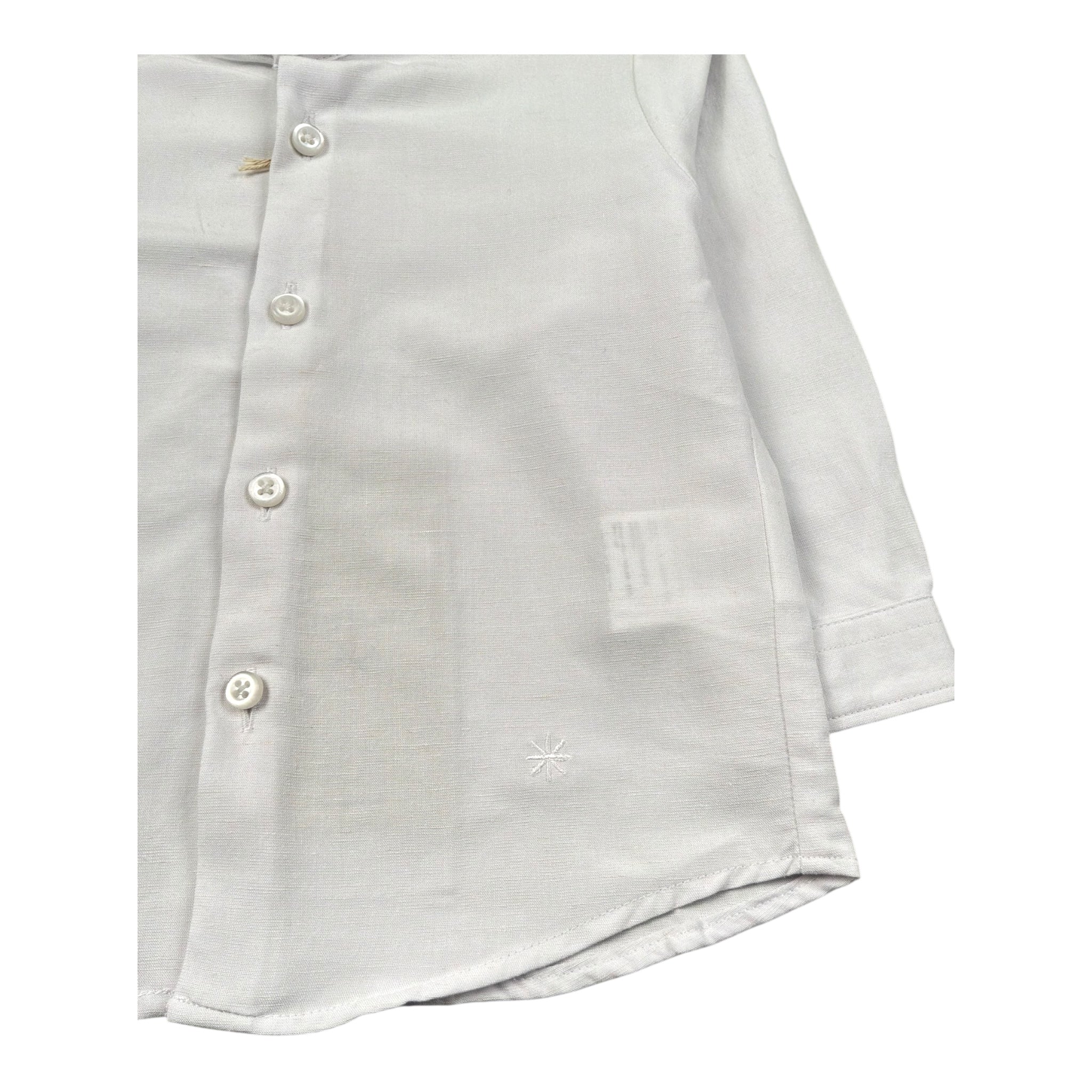 Manuel Ritz Camicia Manica Lunga Tinta Unita Collo Coreano per Neonato MR3096N BIANCO MANUEL RITZ 