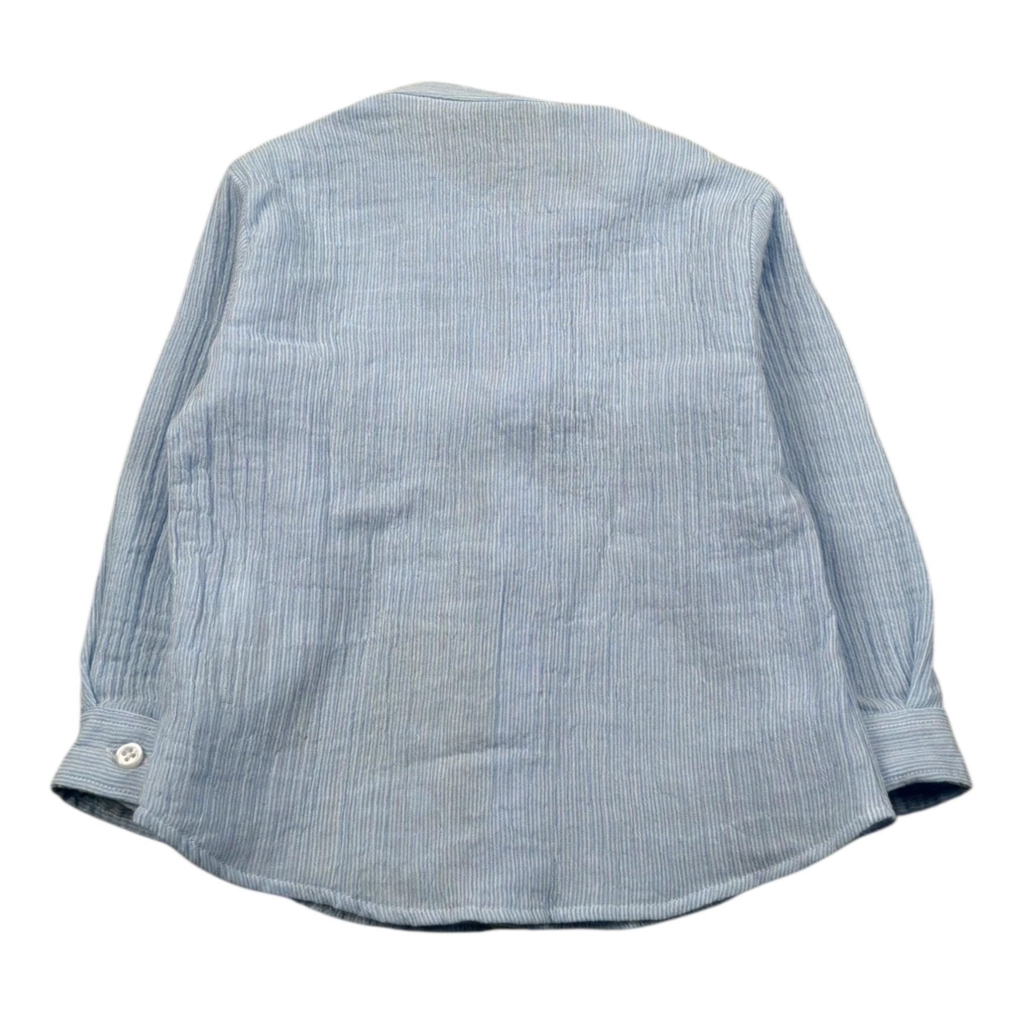 Manuel Ritz Camicia Manica Lunga Tinta Unita Collo Coreano per Bambino MR3101J AZZURRO MANUEL RITZ 