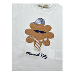 Manuel Ritz T-Shirt Girocollo Tinta Unita con Stampa per Neonato MR3107NX BIANCO MANUEL RITZ 
