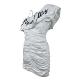 Marc Ellis Abito Monospalla Tinta Unita con Logo per Bambina JMJDR01239X BIANCO MARC ELLIS 