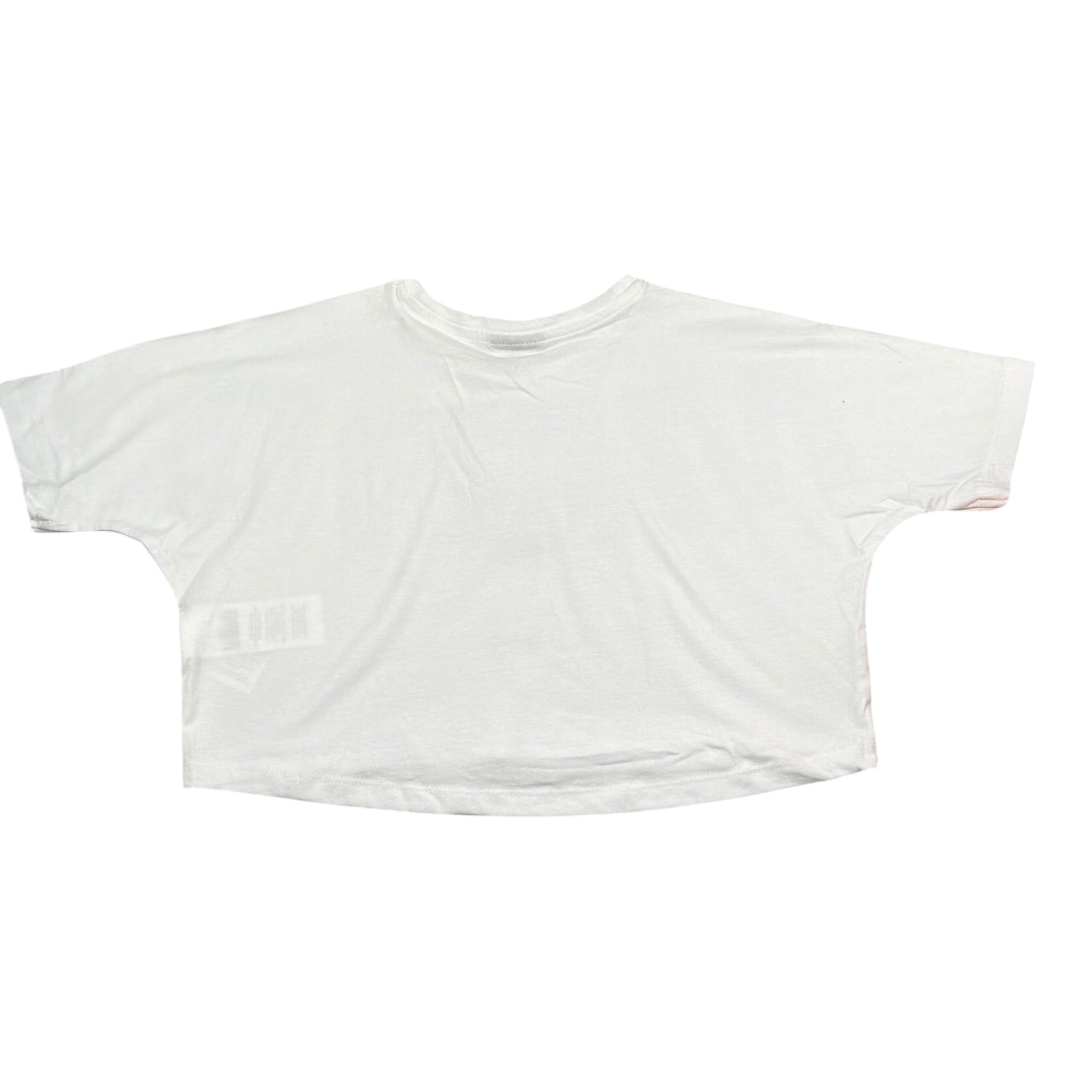 Marc Ellis T-Shirt Girocollo Tinta Unita con Brillantini per Bambina JMJTS01165 BIANCO MARC ELLIS 