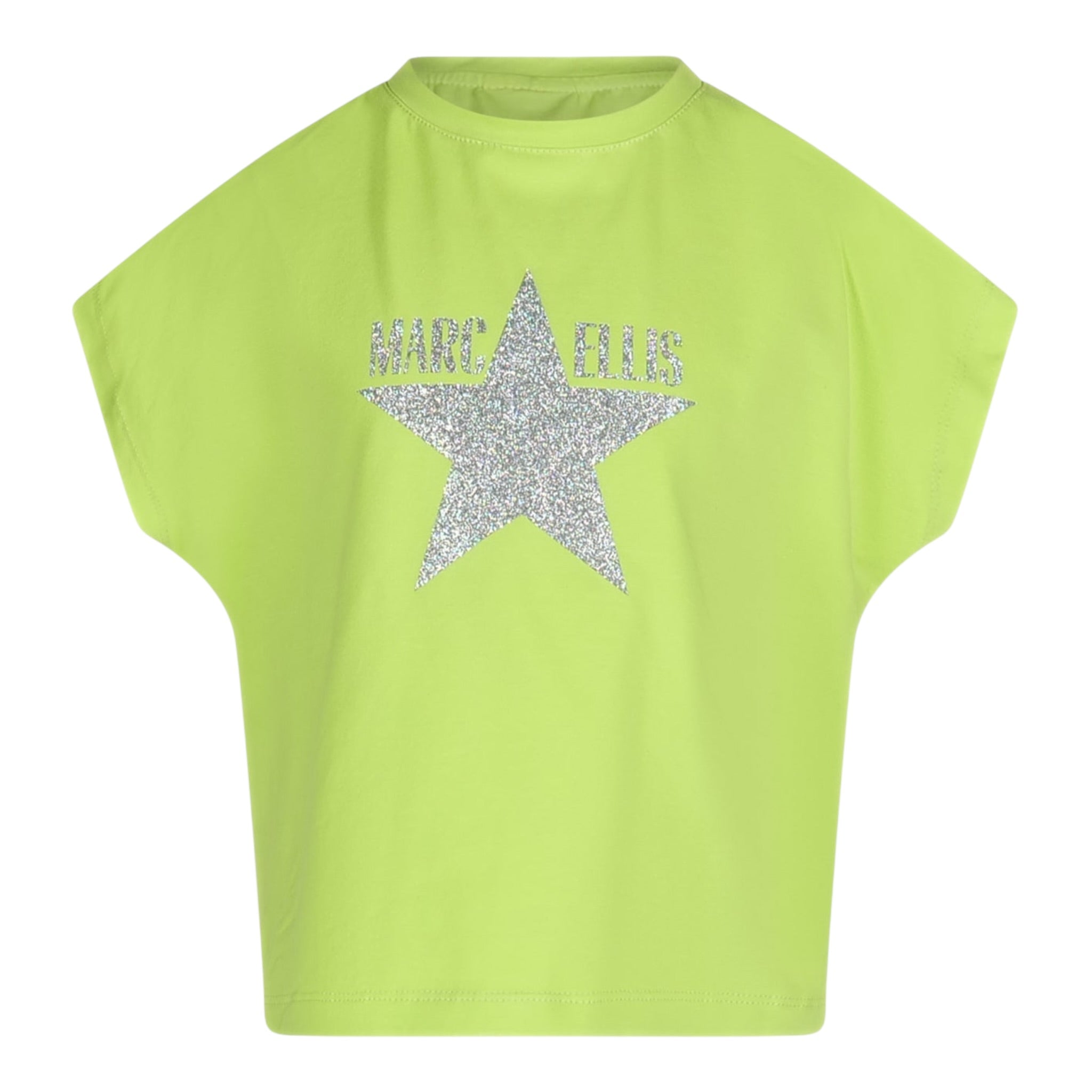 Marc Ellis T-Shirt Girocollo Tinta Unita con Brillantini per Bambina JMJTS16519 VERDE MARC ELLIS 