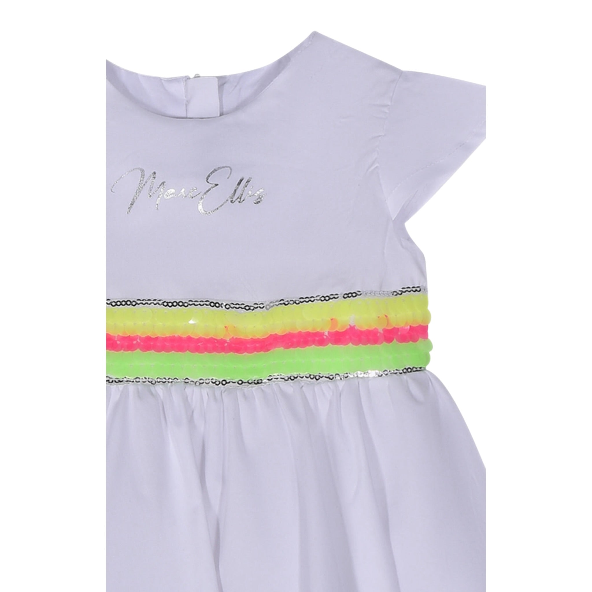 Marc Ellis Abito tinta unita con Paillettes Bianco per Neonata JMNDR01543 BIANCO MARC ELLIS 