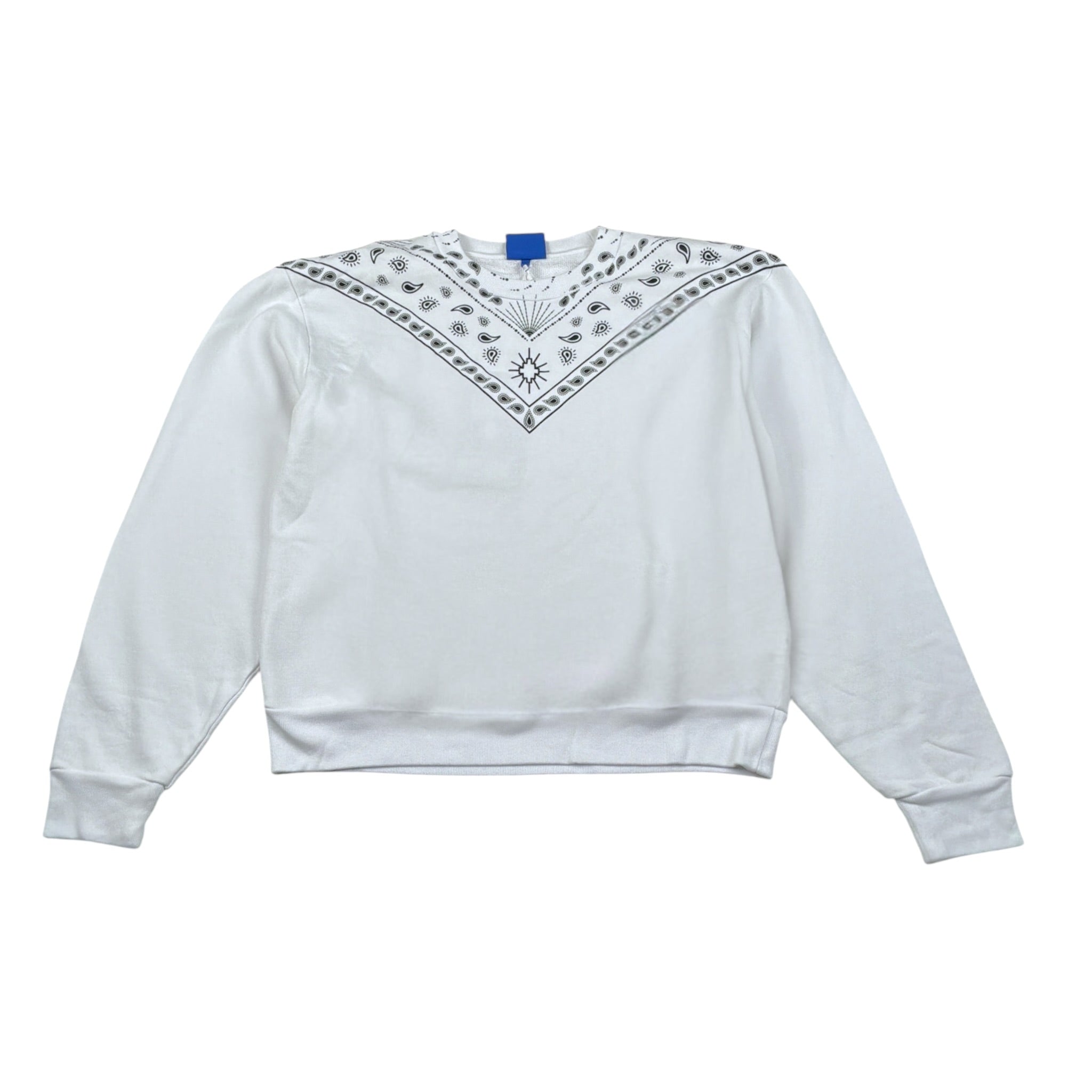 Marcelo Burlon Felpa tinta unita con Stampa Bianco per Bambino CBBA001F23 BIANCO MARCELO BURLON 
