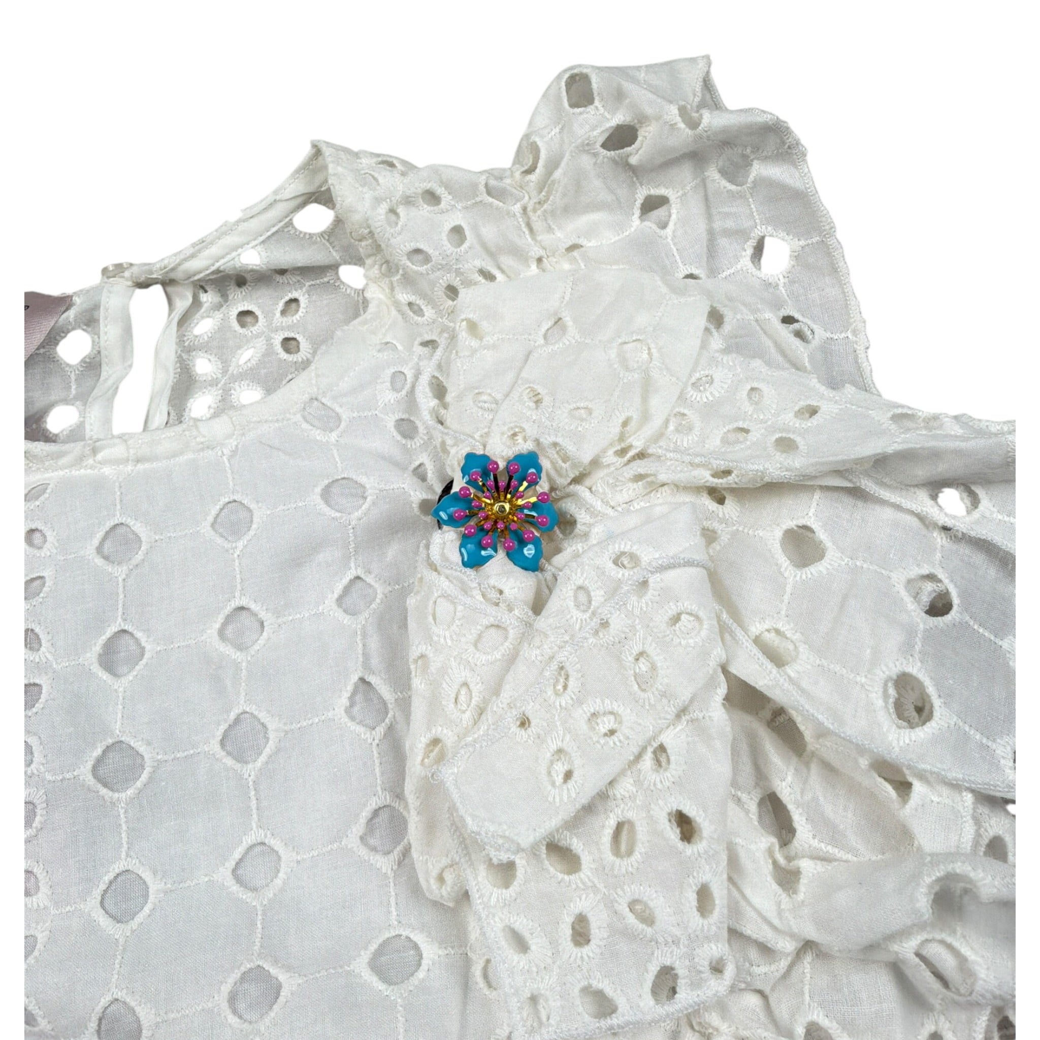 Mariuccia Top tinta unita Traforato Bianco per Bambina MBSS23C751 BIANCO MARIUCCIA 