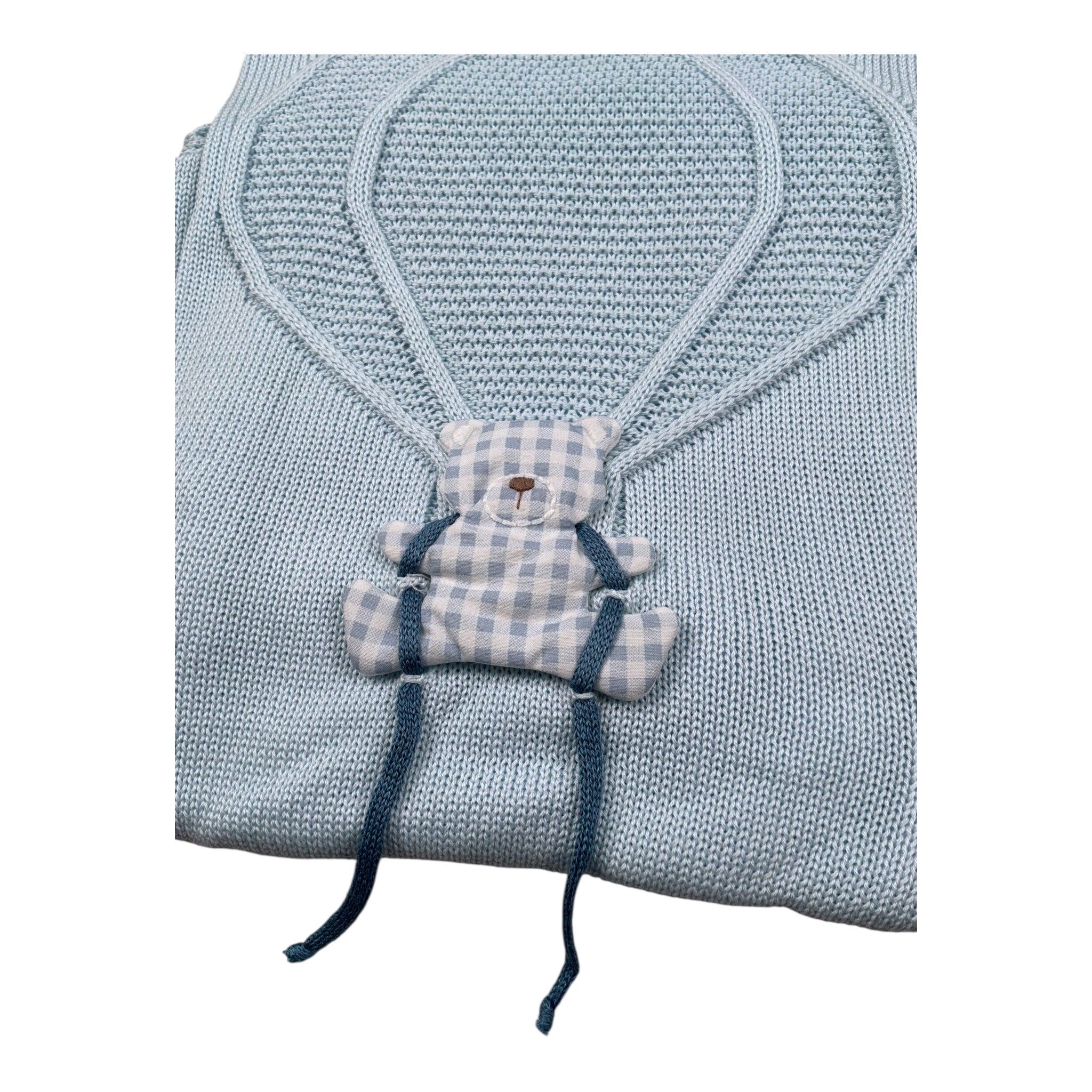 Marlu' Coperta Tinta Unita con Ricami per Neonato EB6780 AZZURRO MARLU' 