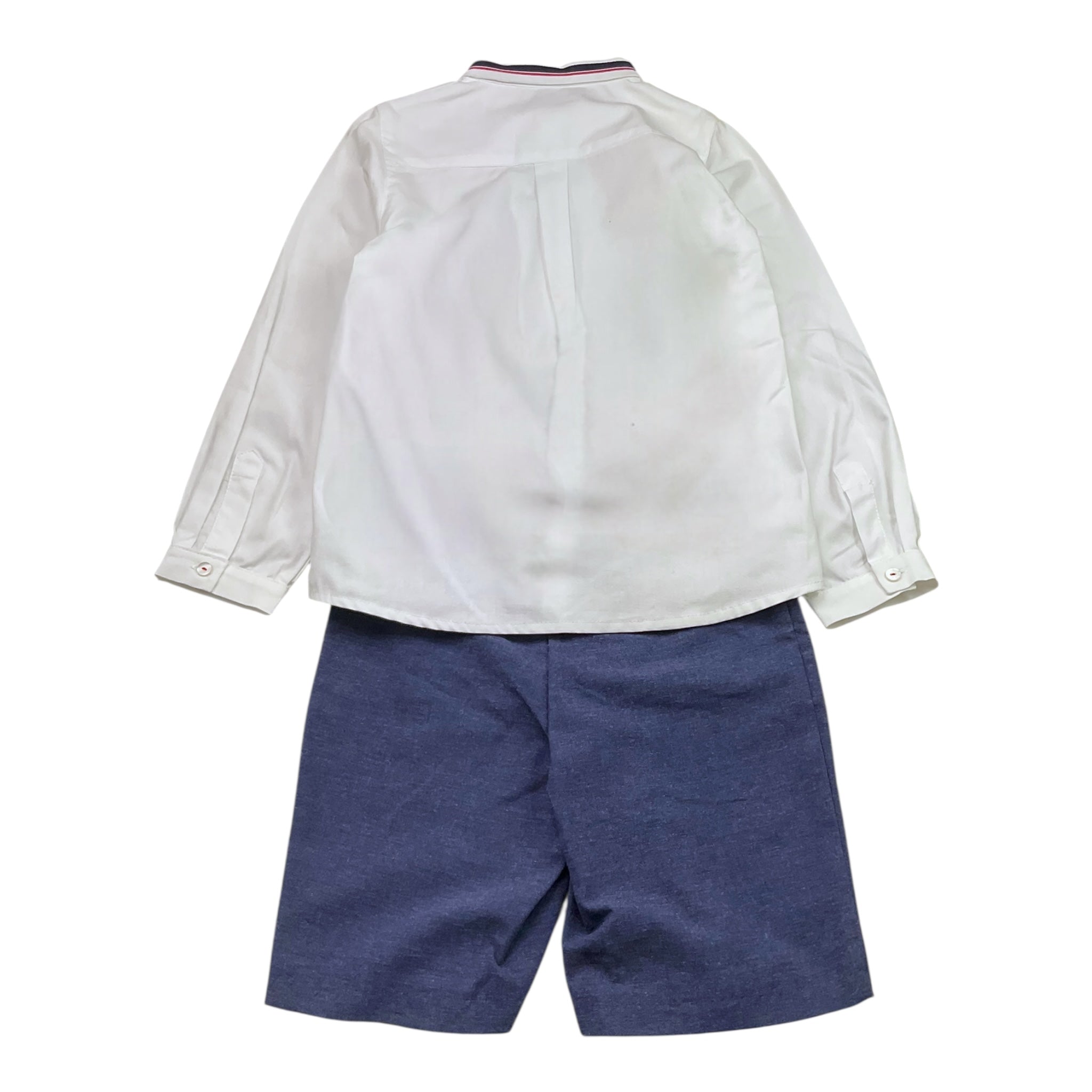 Marta Y Paula Completo 2 Pezzi Camicia-Bermuda Bicolore per Bambino 1201 BIANCO/BLU MARTA Y PAULA 