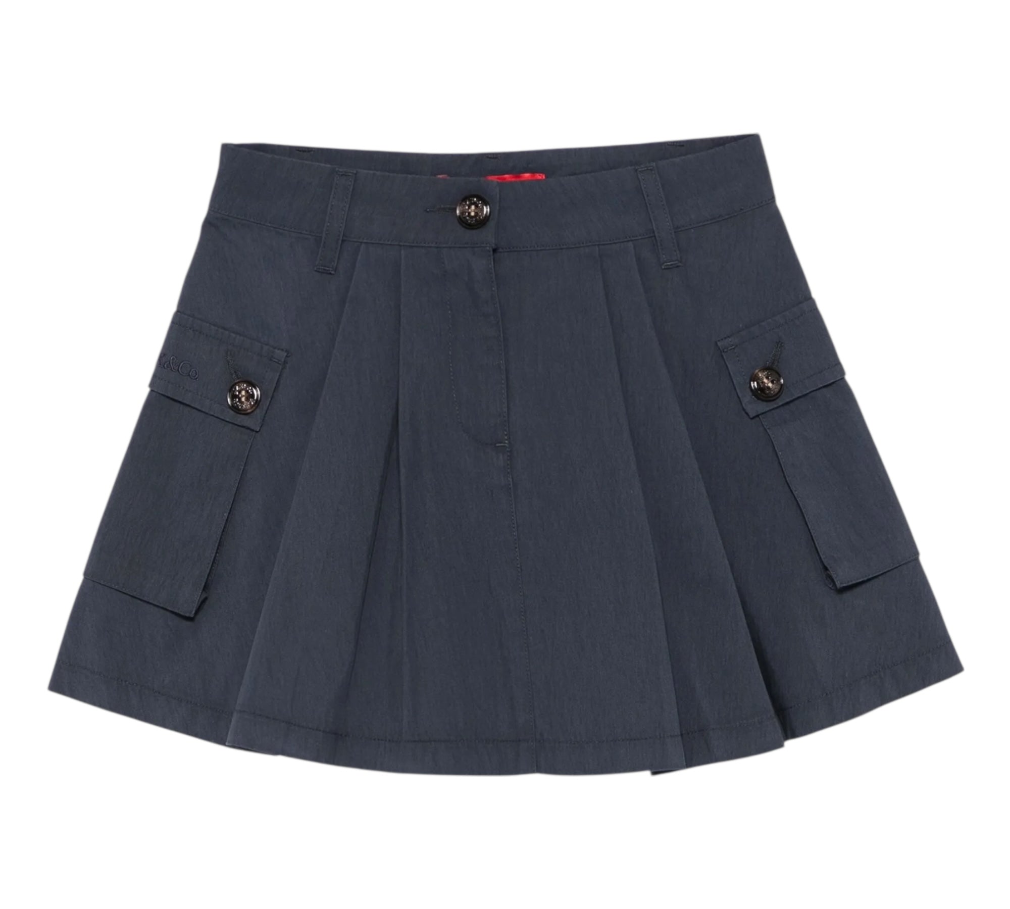 Max&Co. Gonna Tinta Unita con Tasche per Bambina MX0132X BLU MAX&Co. 