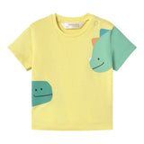 Mayoral T-Shirt Girocollo Tinta Unita con Stampa In Contrasto per Neonato 1037 GIALLO MAYORAL 