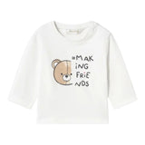 Mayoral Shirt Girocollo Tinta Unita con Stampa per Neonato 1038 BIANCO MAYORAL 