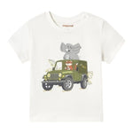Mayoral T-Shirt Girocollo Tinta Unita con Stampa per Neonato 1053 BIANCO MAYORAL 