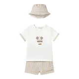 Mayoral Completo 3 Pezzi T-Shirt-Bermuda-Cappello per Neonato 11201 BIANCO MAYORAL 