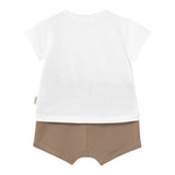 Mayoral Completo 2 Pezzi T-Shirt-Bermuda per Neonato 12066 BIANCO/BEIGE MAYORAL 