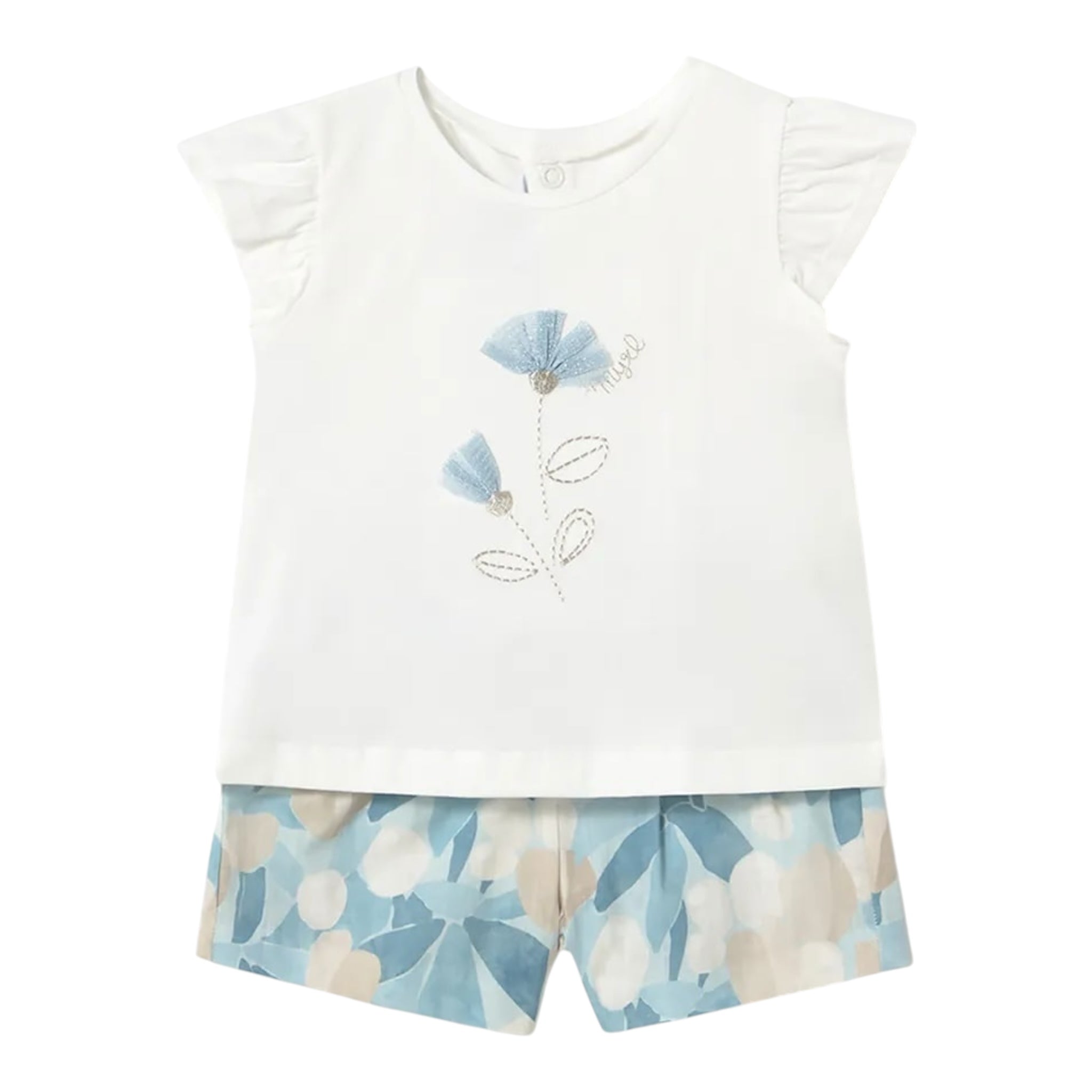Mayoral Completo 2 Pezzi T-Shirt-Shorts per Neonata 1237 BIANCO MAYORAL 