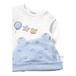 Mayoral Completo 3 Pezzi Shirt-Pantalone-Cappello per Neonato 1557 BIANCO/AZZURRO MAYORAL 