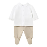 Mayoral Completo 2 Pezzi Shirt-Ghettina Bicolore per Neonato 1558 BIANCO/BEIGE MAYORAL 