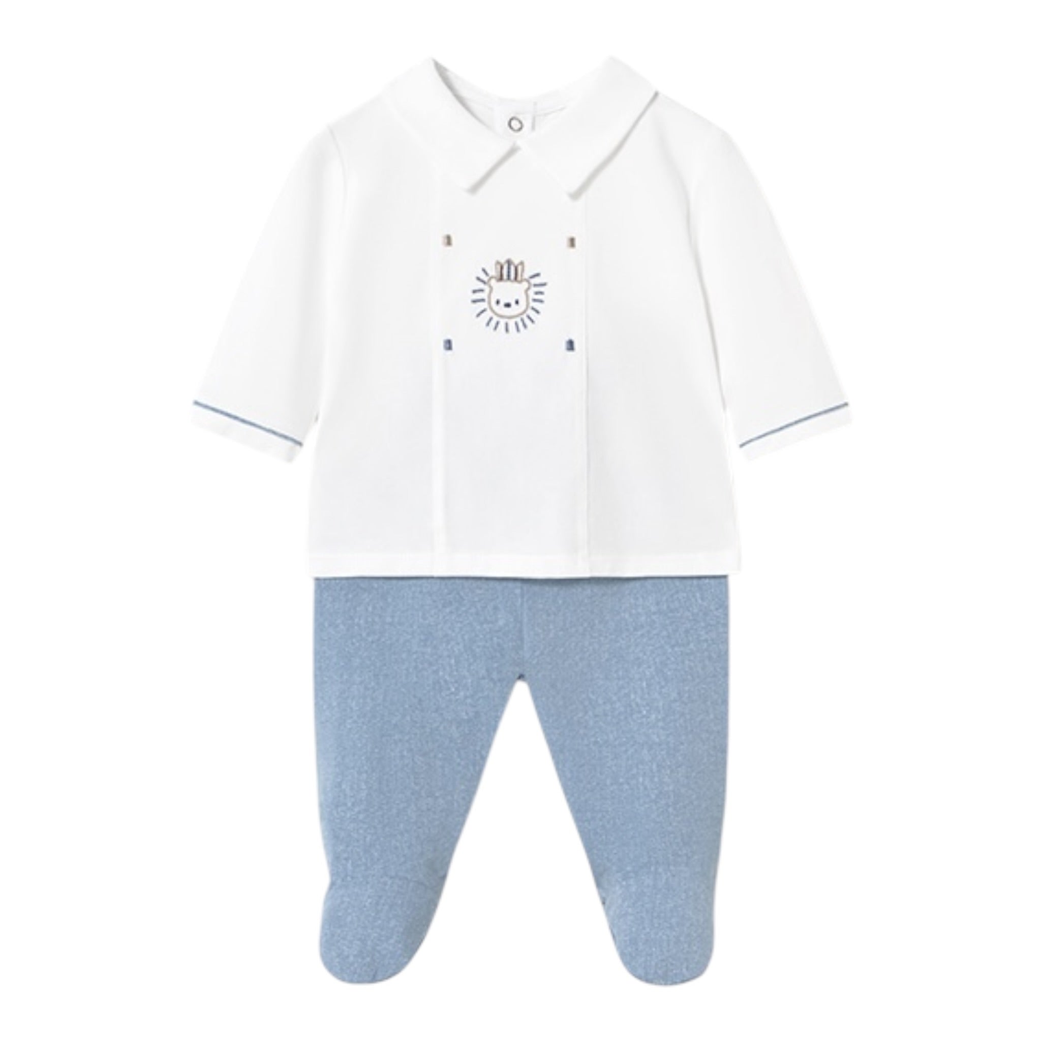 Mayoral Completo 2 Pezzi Shirt-Ghettina Bicolore per Neonato 1558X BIANCO/BLU MAYORAL 