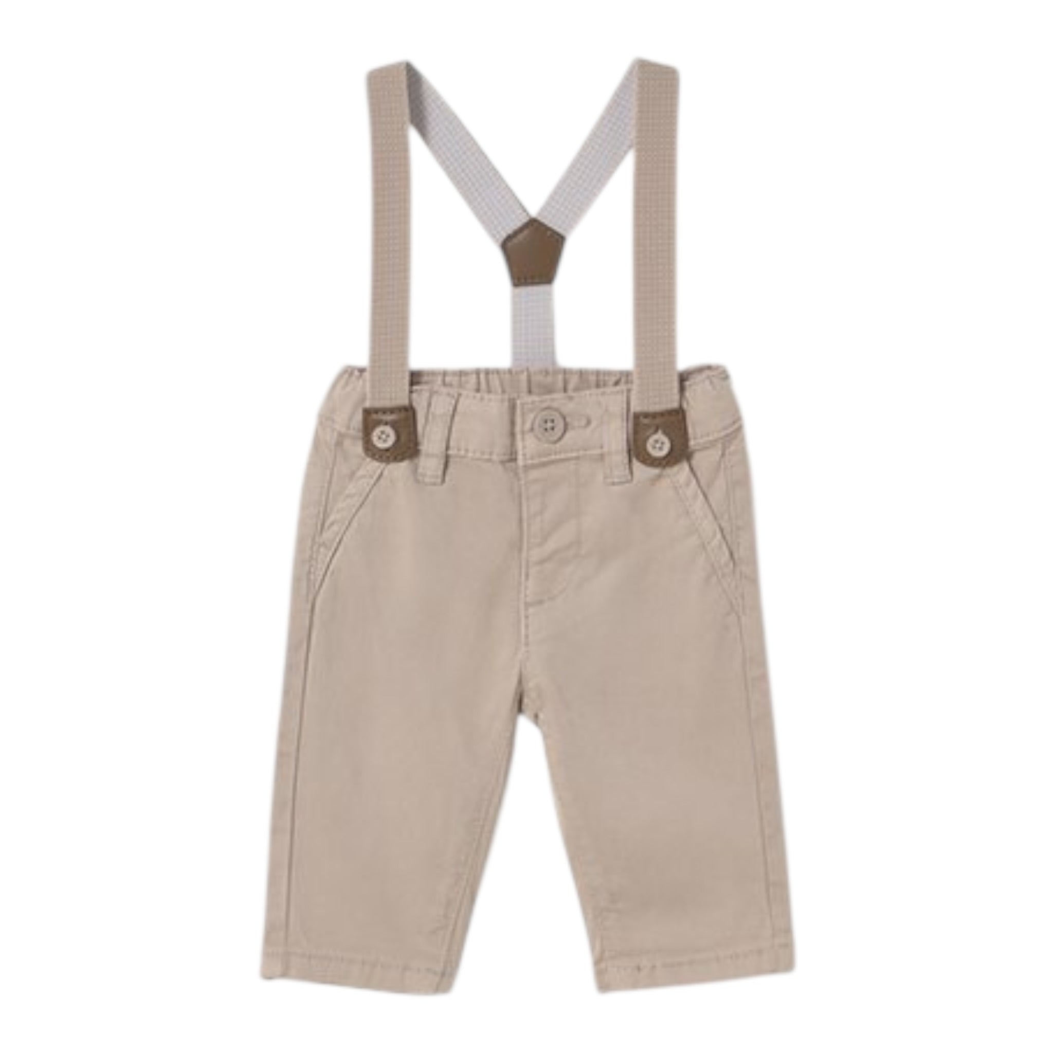 Mayoral Pantalone Tinta Unita con Bretelle per Neonato 1561 BEIGE MAYORAL 