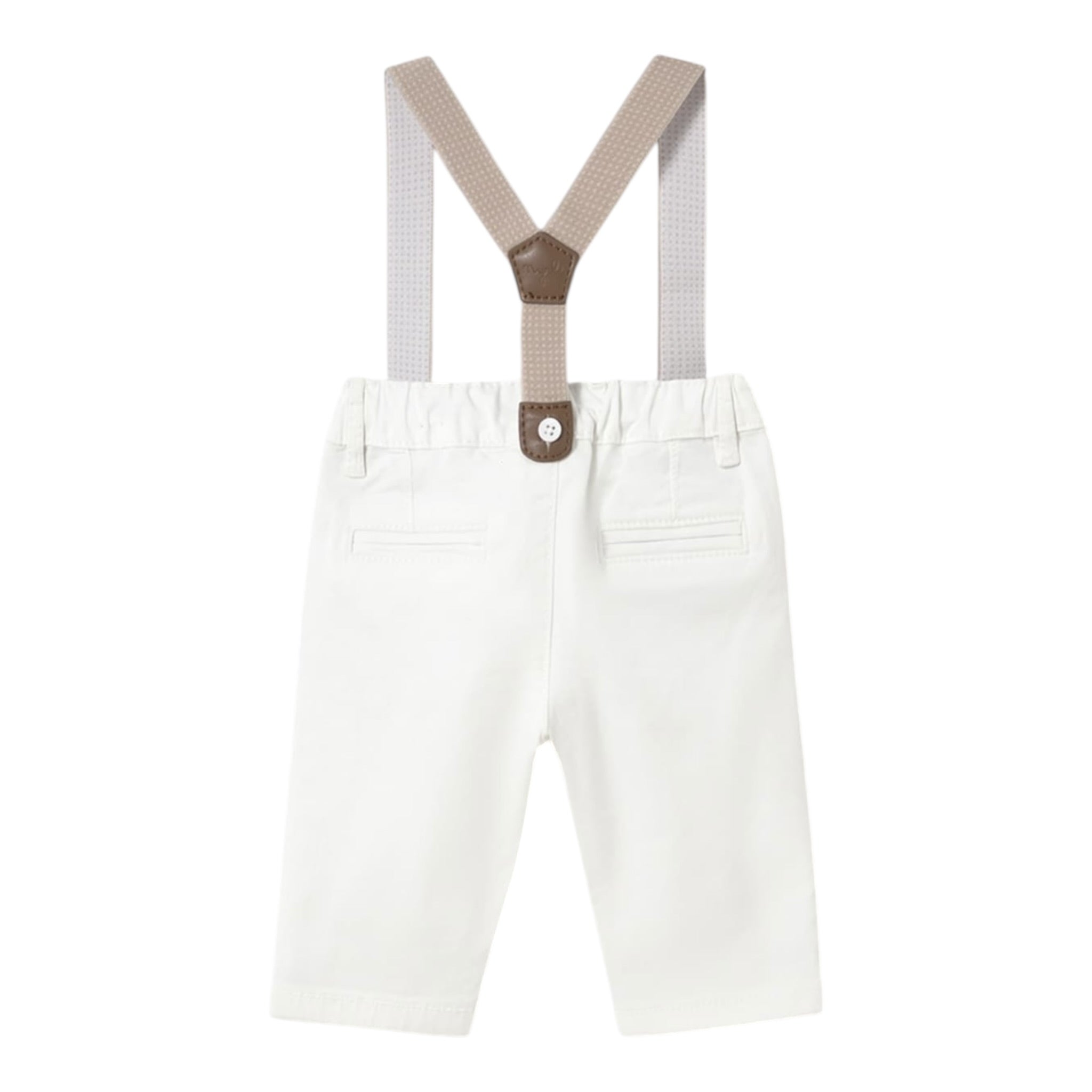 Mayoral Pantalone tinta unita con Bretelle Bianco per Neonato 1561X BIANCO MAYORAL 