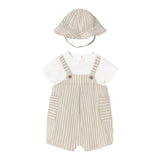Mayoral Set Pagliaccetto Bicolore con Fantasia A Righe-Cappello per Neonato 1602 BIANCO/BEIGE MAYORAL 