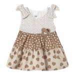 Mayoral Abito Bicolore con Fantasia A Pois per Neonata 1868 BIANCO/MARRONE MAYORAL 