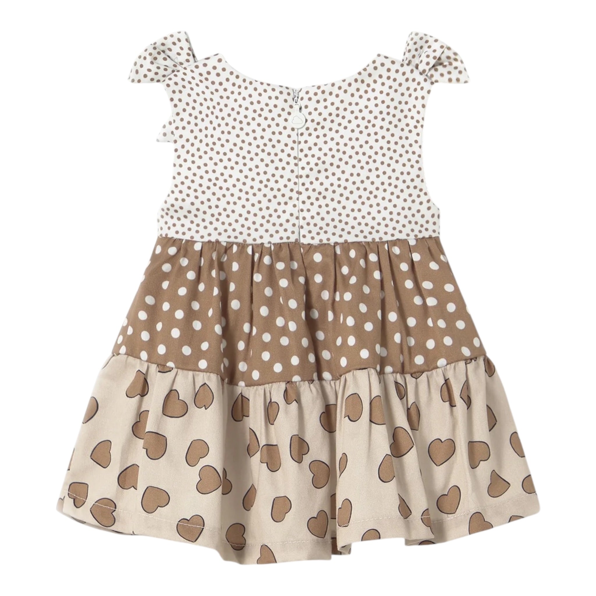 Mayoral Abito Bicolore con Fantasia A Pois Bianco/Marrone per Neonata 1868X BIANCO/MARRONE MAYORAL 