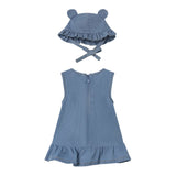 Mayoral Set Abito In Denim-Cappello Blu per Neonata 1871X BLU MAYORAL 