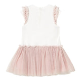 Mayoral Abito Giromanica Tinta Unita Bicolore con Gonna In Tulle per Neonata 1904 BIANCO/ROSA MAYORAL 