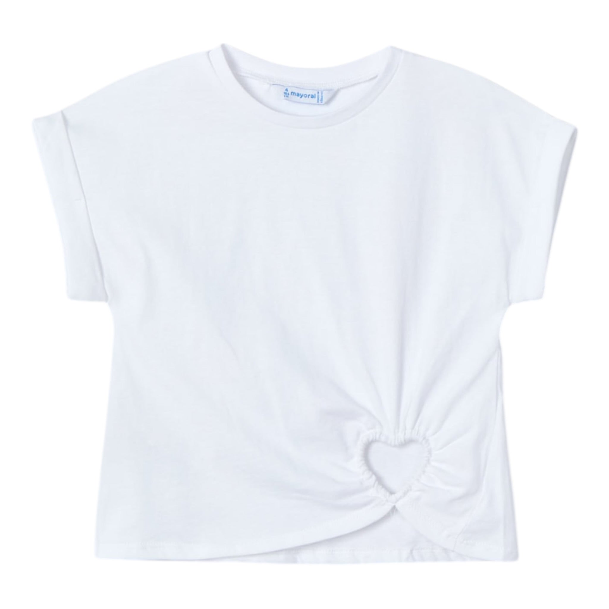 Mayoral T-Shirt Girocollo Tinta Unita per Bambina 3006 BIANCO MAYORAL 